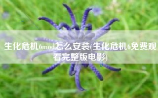 生化危机6mod怎么安装(生化危机6免费观看完整版电影)