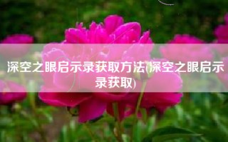 深空之眼启示录获取方法(深空之眼启示录获取)