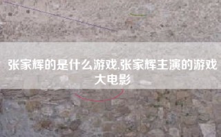 张家辉的是什么游戏,张家辉主演的游戏大电影