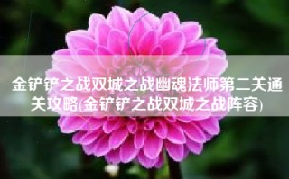 金铲铲之战双城之战幽魂法师第二关通关攻略(金铲铲之战双城之战阵容)