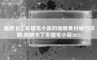 跑跑卡丁车蜡笔小新的咖喱食材秘方攻略(跑跑卡丁车蜡笔小新2021)