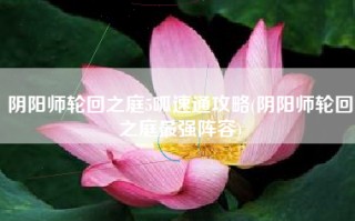 阴阳师轮回之庭5呱速通攻略(阴阳师轮回之庭最强阵容)