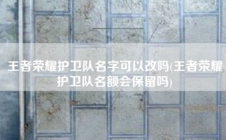 王者荣耀护卫队名字可以改吗(王者荣耀护卫队名额会保留吗)
