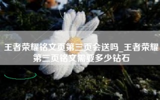 王者荣耀铭文页第三页会送吗_王者荣耀第三页铭文需要多少钻石