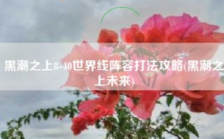 黑潮之上8-40世界线阵容打法攻略(黑潮之上未来)