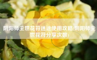 阴阳师尘世花符迷途使用攻略(阴阳师尘世花符分享次数)