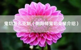 鬼切怎么克制（阴阳师鬼切克星介绍）