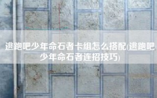 逃跑吧少年命石者卡组怎么搭配(逃跑吧少年命石者连招技巧)