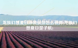 龙族幻想夏日泳装伙伴怎么获得(龙族幻想夏日楚子航)