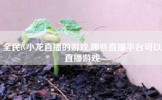 全民tv小龙直播的游戏,哪些直播平台可以直播游戏