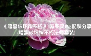 《暗黑破坏神不朽》0氪死灵PVE配装分享(暗黑破坏神不朽法师套装)