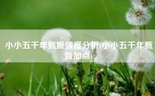 小小五千年甄姬强度分析(小小五千年甄姬加点)