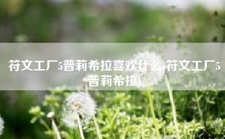 符文工厂5普莉希拉喜欢什么(符文工厂5普莉希拉)
