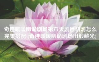 奇迹暖暖幽诡剧场第六天剧目研习怎么完美搭配 (奇迹暖暖幽诡剧场旧缎藏光)