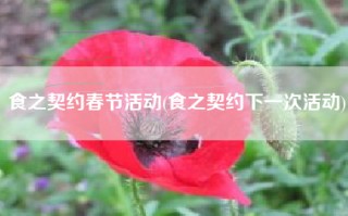 食之契约春节活动(食之契约下一次活动)