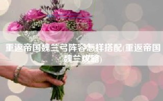 重返帝国魏兰弓阵容怎样搭配(重返帝国魏兰攻略)