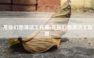 龙族幻想清洁工在哪(龙族幻想清洁工在哪)