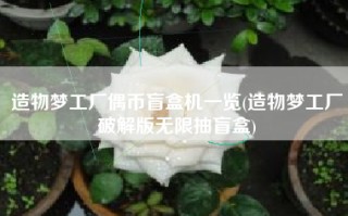 造物梦工厂偶币盲盒机一览(造物梦工厂破解版无限抽盲盒)