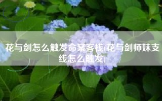 花与剑怎么触发命案客栈(花与剑师妹支线怎么触发)