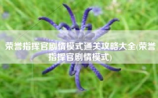 荣誉指挥官剧情模式通关攻略大全(荣誉指挥官剧情模式)