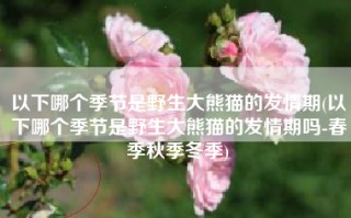 以下哪个季节是野生大熊猫的发情期(以下哪个季节是野生大熊猫的发情期吗-春季秋季冬季)