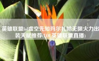 英雄联盟lol虚空先知玛尔扎哈无限火力出装天赋推荐(LOL英雄联盟直播)