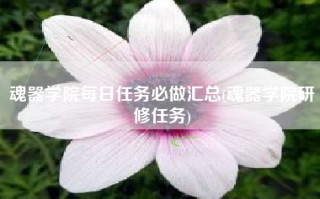 魂器学院每日任务必做汇总(魂器学院研修任务)