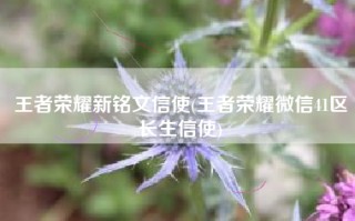 王者荣耀新铭文信使(王者荣耀微信41区长生信使)