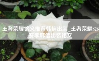 王者荣耀铭文推荐韩信出装_王者荣耀S26赛季韩信出装铭文