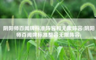 阴阳师百闻牌标准阵容和无限阵容(阴阳师百闻牌标准整容无限阵容)