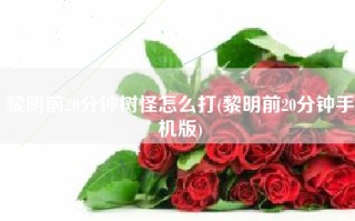 黎明前20分钟树怪怎么打(黎明前20分钟手机版)