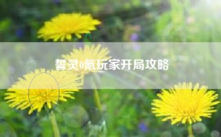 誓灵0氪玩家开局攻略