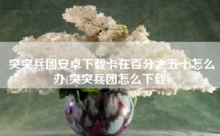 突突兵团安卓下载卡在百分之五十怎么办(突突兵团怎么下载)