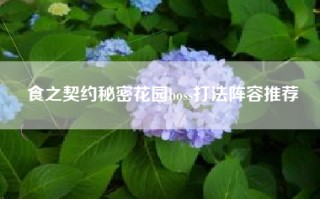 食之契约秘密花园boss打法阵容推荐