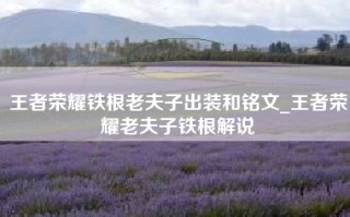 王者荣耀铁根老夫子出装和铭文_王者荣耀老夫子铁根解说