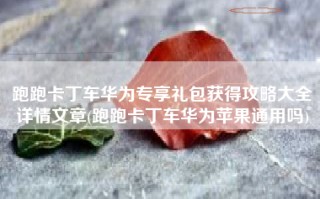 跑跑卡丁车华为专享礼包获得攻略大全详情文章(跑跑卡丁车华为苹果通用吗)