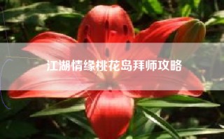 江湖情缘桃花岛拜师攻略