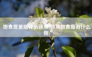 饱食度是随什么逐渐(侍从饱食度有什么用)