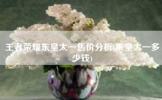 王者荣耀东皇太一售价分析(东皇太一多少钱)