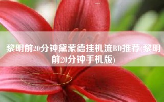 黎明前20分钟黛蒙德挂机流BD推荐(黎明前20分钟手机版)