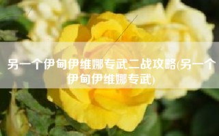 另一个伊甸伊维娜专武二战攻略(另一个伊甸伊维娜专武)