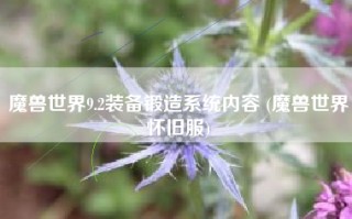 魔兽世界9.2装备锻造系统内容 (魔兽世界怀旧服)
