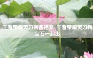 王者荣耀黄刀刘备铭文_王者荣耀黄刀和宝石一起出