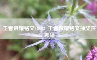 王者荣耀铭文18183_王者荣耀铭文抽奖在哪里
