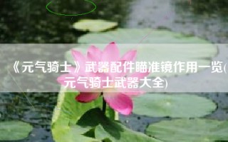 《元气骑士》武器配件瞄准镜作用一览(元气骑士武器大全)