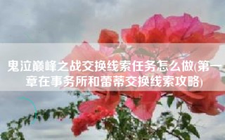 鬼泣巅峰之战交换线索任务怎么做(第一章在事务所和蕾蒂交换线索攻略)