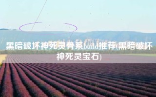黑暗破坏神死灵骨系build推荐(黑暗破坏神死灵宝石)