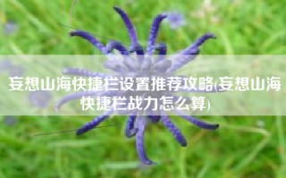 妄想山海快捷栏设置推荐攻略(妄想山海快捷栏战力怎么算)