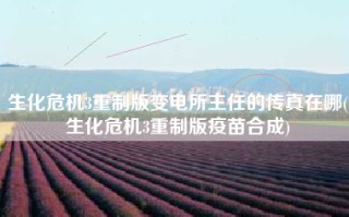 生化危机3重制版变电所主任的传真在哪(生化危机3重制版疫苗合成)