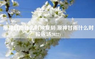 原神甘雨什么时候复刻(原神甘雨什么时候返场2022)